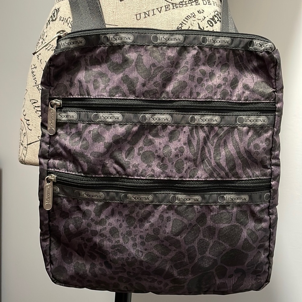 LeSportSac purple animal print purse